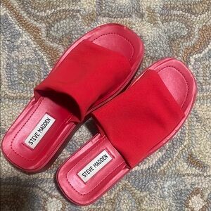 Steve Madden Bold Red Slides